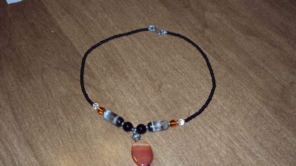 hand made beaded necklace round colored beads bead jewelry 13 7 art