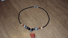hand made beaded necklace round colored beads bead jewelry 13 7 art