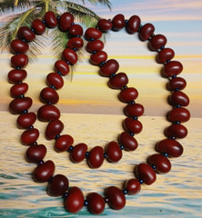 Artisan Crafted Dark Bean and Seed Bead Single Strand Necklace