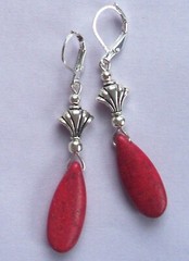 colorful HOWLITE LONG DROP dangle earrings handcrafted CHOOSE Leverback XX