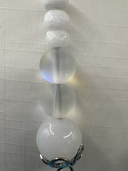 Artisan Made Signed Natural Faceted White Jade Moonstone Quartz SS 925 Earrings