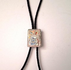Georgous Cadillac Ranch Fordite Detroit Agate Cabochon Bolo Tie #169