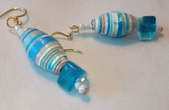 Paper Bead Earrings Paper Bead Jewelry Recycled Jewelry Handmade Jewelry