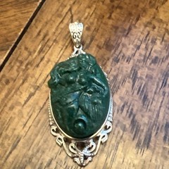 Freshened Malachite Pendant in Platinum Over Copper 19.40 ct