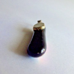 COLORFUL FUSED DICHROIC GLASS PENDANT 1.25 x .25 in PINK BLUE GREEN PURPLE GOLD