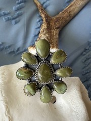 Sterling Silver Native Style SW Genuine Otteson Bros Royston Turq Cluster Ring