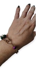 Handmade Wire And Epidote Heart Bracelet
