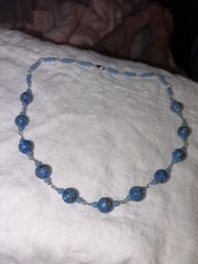 A++ Natural Blue Lapis Lazuli Faceted Round Gemstone Beads 18″ Handmade Necklace