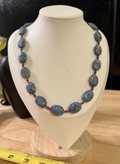 Silver lobster clasp Amethyst, Denim lapis lazuli stones, 18” Necklace