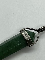 Sterling silver double point green crystal healing stone pendant for necklace