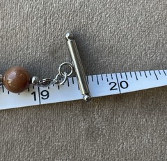 INDIAN AGATE NUGGETS & PETRIFIED WOOD Unisex Necklace 19.5” Stainless Toggle