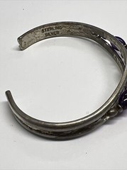 Sergio Lub Sterling Silver Handmade Sterling Silver Purple Stone Cuff Bracelet