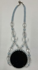 Audrey Hepburn Breakfast At Tiffany’s Photo Pendant Necklace Faux Blue Pearls￼