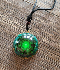 Malachite Orgone Necklace Green Crystal Healing Spiritual Protection Pendant