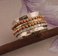Solid 925 Silver Copper Brass Minimalist Healing Ring Handmade Unisex Thumb Ring