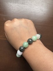 Natural Burmese Jade Stretch Bracelet AA Burma Round Beaded Green Jade Healing