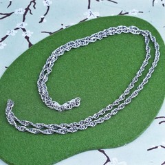 40″, VTG Italian Milor sterling silver handmade necklace 925 twisted curb chain