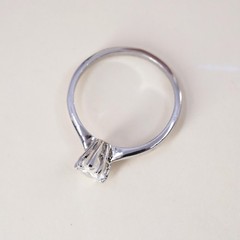 Size 6.75, Sterling silver ring, 925 silver w/ teardrop cut cz, engagement ring