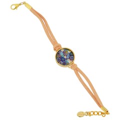 GlassOfVenice Rosetta Murano Glass Millefiori Bracelet – Multicolor Pink