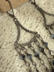 JBB Signed Sterling Silver Crystal Chandelier Earrings Handcrafted