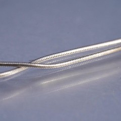 20” 1mm, vintage Italy Sterling 925 silver snake chain necklace