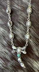 Sterling Silver Native Style SW Genuine Wild Horse Kingman Turq Dragonfly Lariat