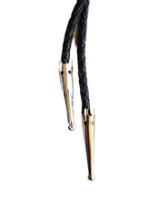 1950-1960 Fordite Detroit Agate Bolo Bola Tie on Genuine Leather Bolo Cord FB91