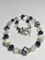 Artisan Handcrafted Art Deco Lampwork Glass Jewelry Black & White Necklace #2