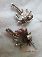 Blue Fire Opal Inlay Solid 925 Sterling Silver Palm Tree Post Earrings