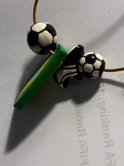 FIFA WORLD CUP 2026 FIMO FLAG BLOCK & FOOTBALL CHARMS LEATHER CORD NECKLACE