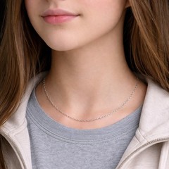 Polished Surgical Stainless Steel 2mm Flat Cable Chain Necklace