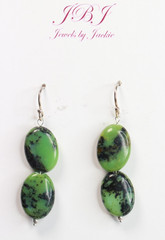 Chrysoprase Green 10mm x 13mm Oval Gemstone .925 Sterling Silver Earrings 1.50″