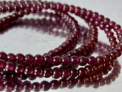 26″ 3.3mm «Quadruple Wrap/AAAA»~ Purplish Red RHODOLITE GARNET Bracelet L1396