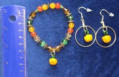FALL Jewelry Bracelet & Earrings Set North Star Jewelry & More🍂Pumpkin Charm