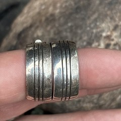 Happy Piasso Navajo Sterling Silver Clip On Hoop Earrings Native 925