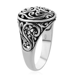 BALI LEGACY Sterling Silver Round Shape Floral Ring 6.35 Grams Size 5