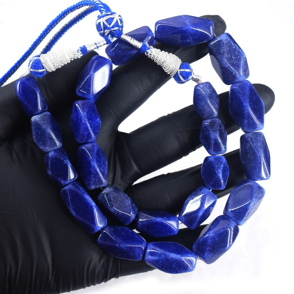 Single Strand 466.00 Cts Blue Shapphire Best Beaded Necklace Jewelry RK 02 E780