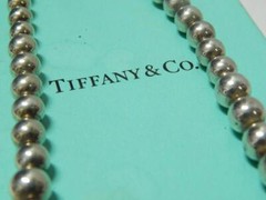 VINTAGE TIFFANY STERLING SILVER HARDWARE BEADS CHOKER NECKLACE + BOX
