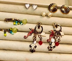 Summer Jewelry Lot – Whimsical Summer Earrings, Shell Necklaces, Sea Glass Brace