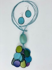 Handmade tagua Nut Set Necklace And Earrings