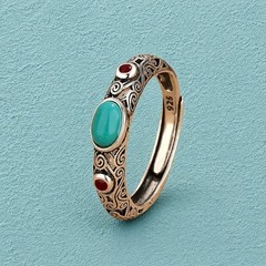 Sundance Silver Ring Boho Artisan Sz 7 8 Turquoise Coral Bali Southwest Catalog
