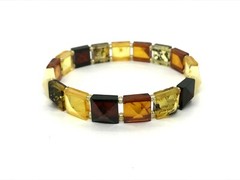 AMBER BRACELET Gift Big Size Natural Baltic Amber Beads Pyramid Square 9g 16240