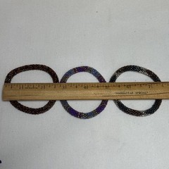 Sashka Bracelets Roll On Glass Beads Purple And Brown Set Of 3