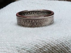 OKLAHOMA – Size 9 State Quarter Coin Ring