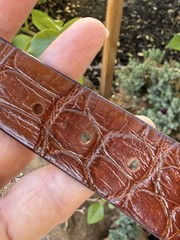Genuine Brown Handmade Alligator Leather Bracelet With Solid Brass Buckle