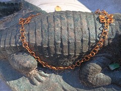 Handmade Copper Wire Necklace With Green Aventurnine Beads 4mm