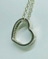 Heart Pendant made from US SILVER QUARTER coin ring 1940-1964 with chain