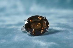 Smoky Quartz Ring Anemone Jewelry 14k Gold Vermeil Oval Cut Statement