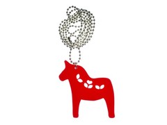 Miniblings Dala Horse Sweden Necklace Dalahäst 80cm Red Acrylic Glass