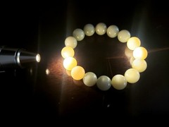 Hetian Xin jiang Jade Bracelet 12m White With Blue Heu Nephrite